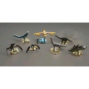 Jurassic World Kinder Joy Lot Dinosaurs & Airplane Mini Tiny Toy Set Of 7